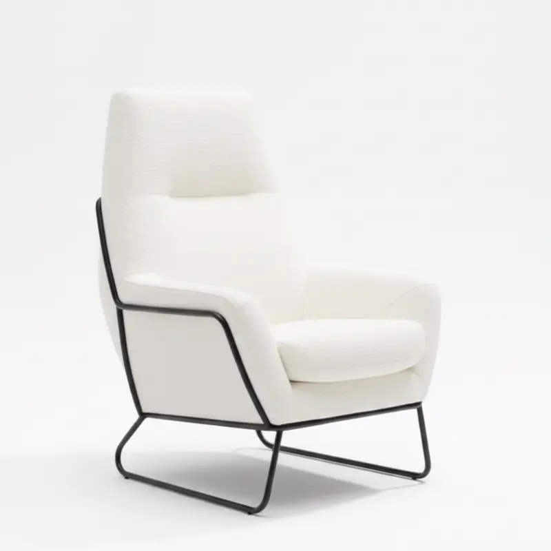 Sillón con pie metal modelo NICASSIA Tapizado Aquaclean