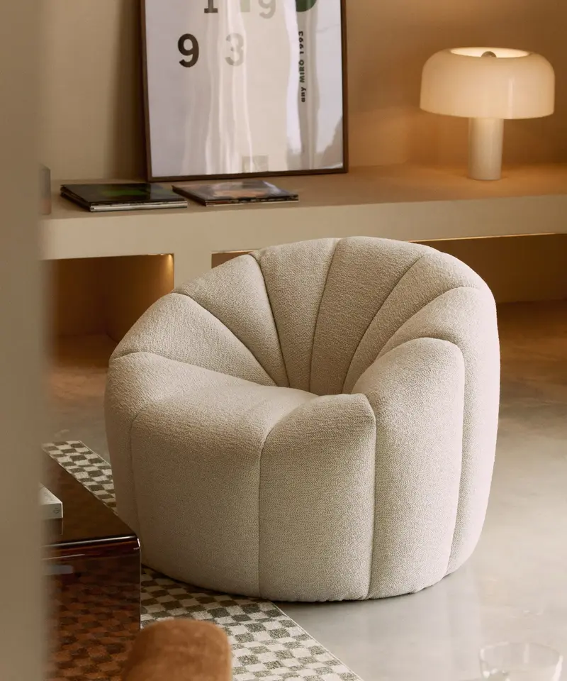 Sillón en Tela Boucle Cocoon