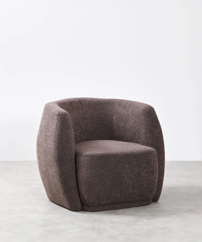 Sillón en Tela Boucle con Reposabrazos Nimbo
