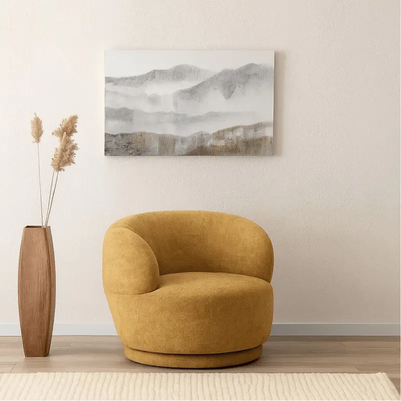 Sillón giratorio de chenilla Manises