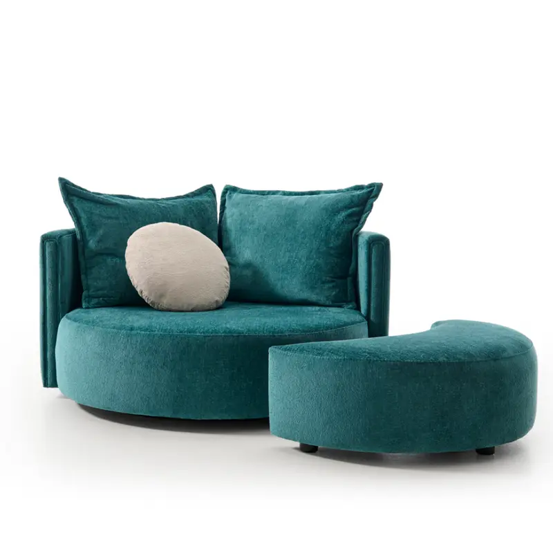 Sillón giratorio de diseño circular y amplia sentada modelo OLAVIDE