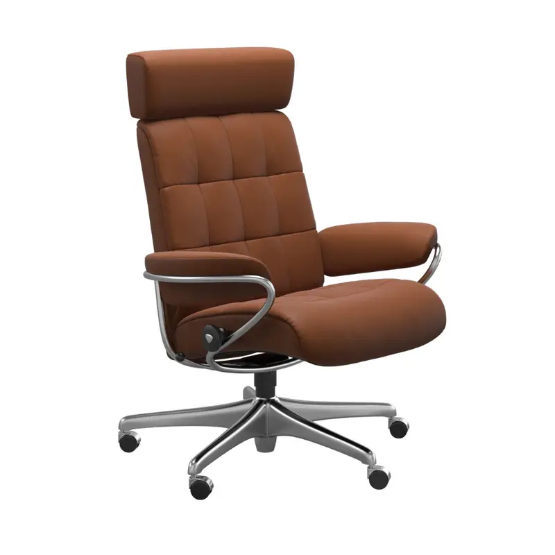 Sillón giratorio Stressless® modelo LONDON Home Office con reposacabezas ajustable