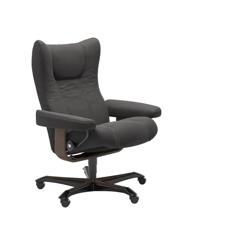 Sillón giratorio Stressless® modelo WING Home Office con reposacabezas ajustable