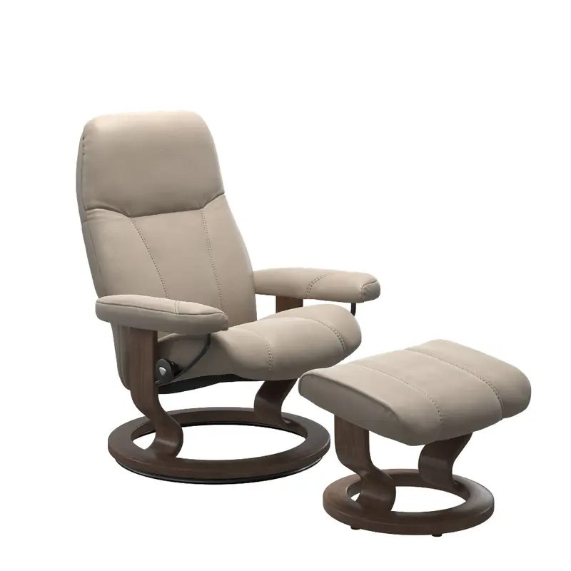 Sillon modelo CONSUL Classic Plus™ System de Stressless en piel Paloma