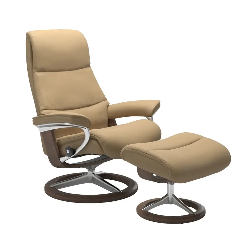Sillón modelo VIEW Signature Chrome Plus™ System BalanceAdapt™ en piel Paloma