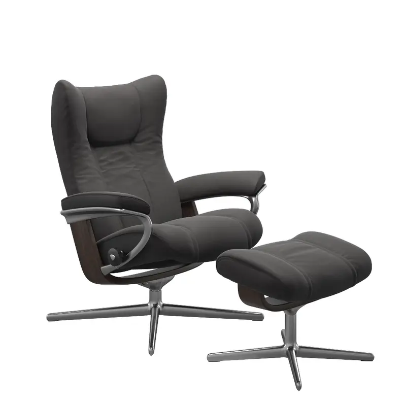 Sillón modelo WING Cross Plus™ System BalanceAdapt™ de Stressless en piel Paloma