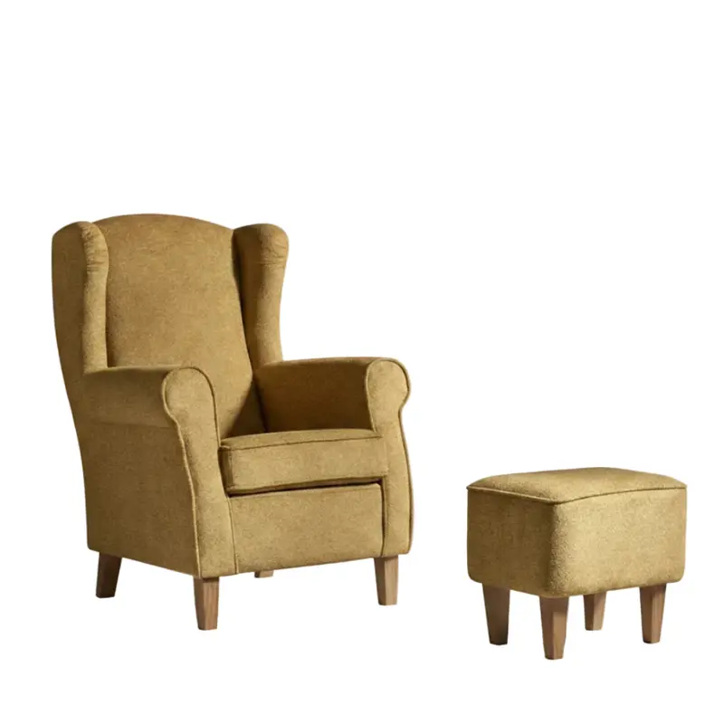 Sillón orejero modelo ORBE con pouf