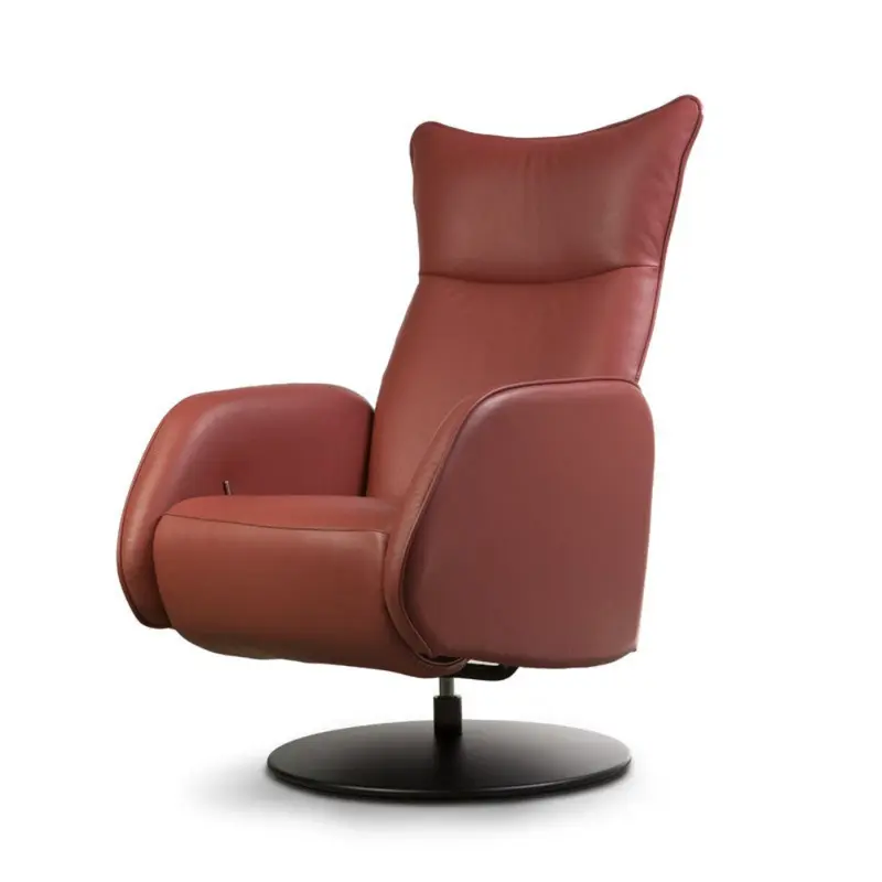 Sillón Relax manual con pie de disco modelo PHILLY Tapizado en Piel