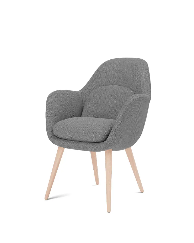 Sillón Swoon base madera con brazos
