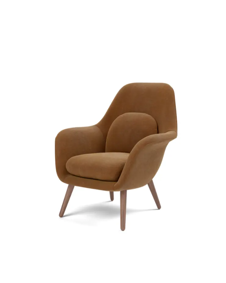Sillón Swoon Petit con base de madera