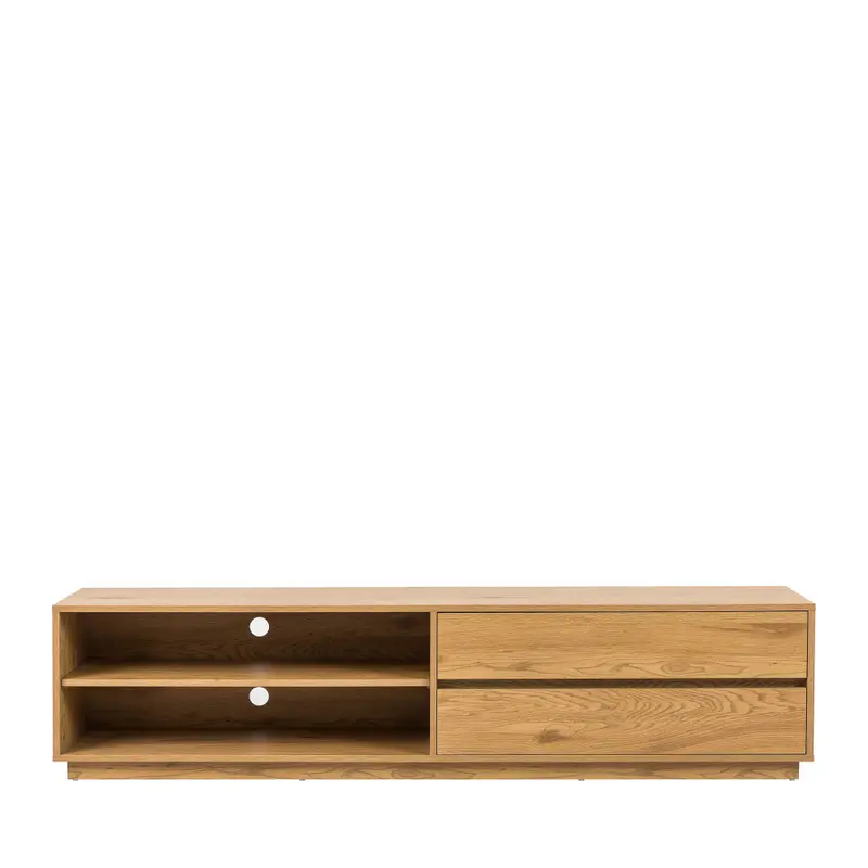 SINCE - Mueble de TV con 2 cajones, 2 estante abierto de madera L180cm
