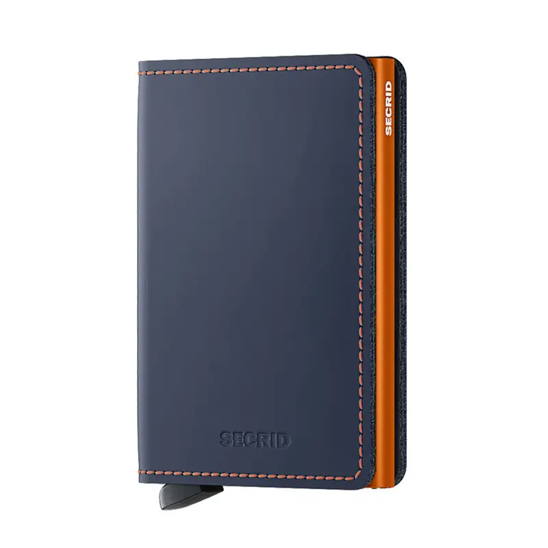 Slimwallet Matte Nightblue - Orange