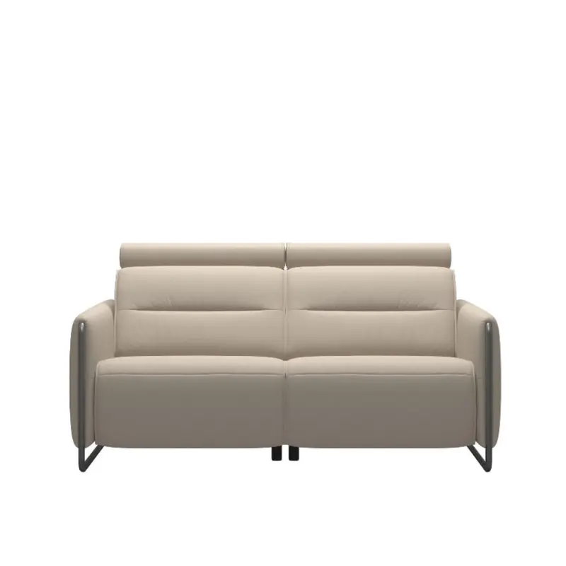 Sofá 2 plazas modelo EMILY Stressless® Power™ Brazo Metal piel Paloma