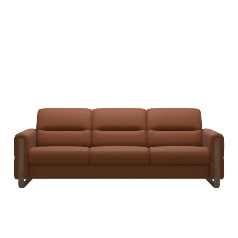 Sofá 3 plazas modelo FIONA Stressless® Comfort Zones™ Brazo WOOD piel Paloma