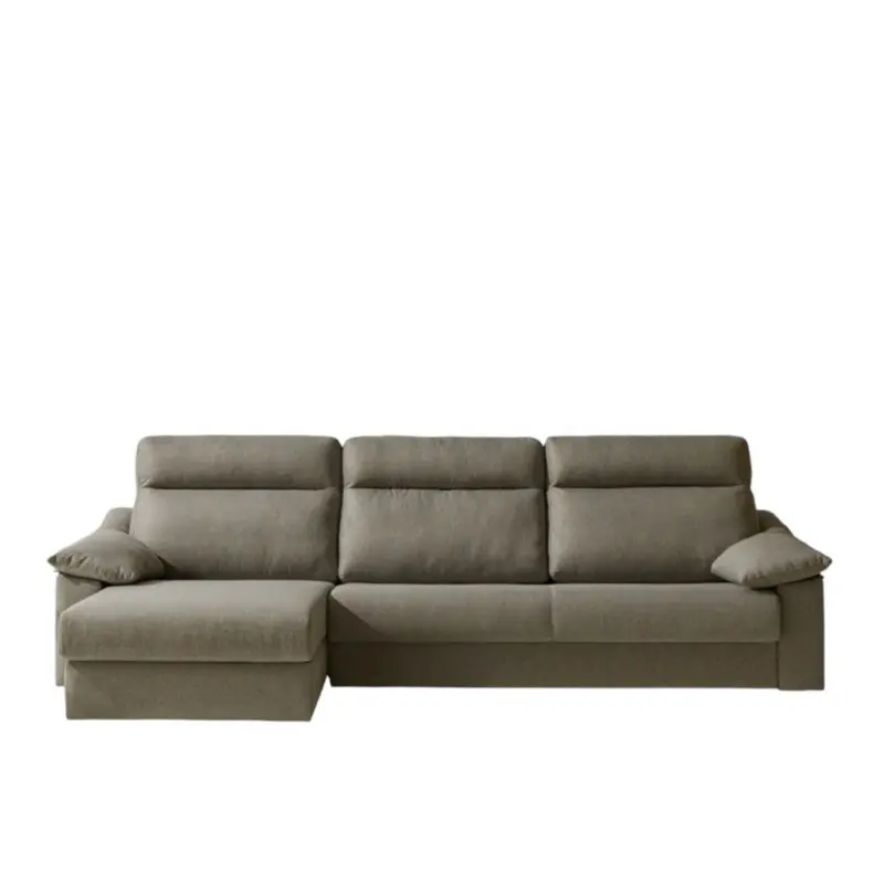 Sofá cama con chaiselongue con apertura italiana modelo BERTON tapizado Aquaclean