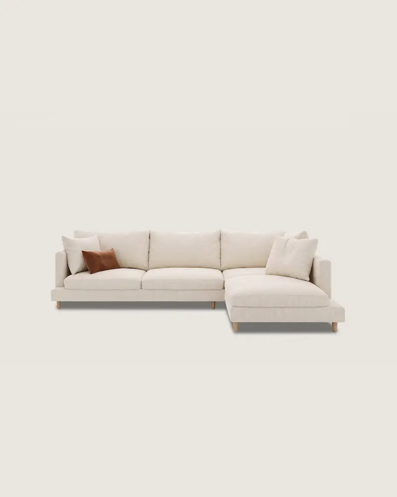 Sofá chaise longue 4 plazas personalizable moderno grande Delos