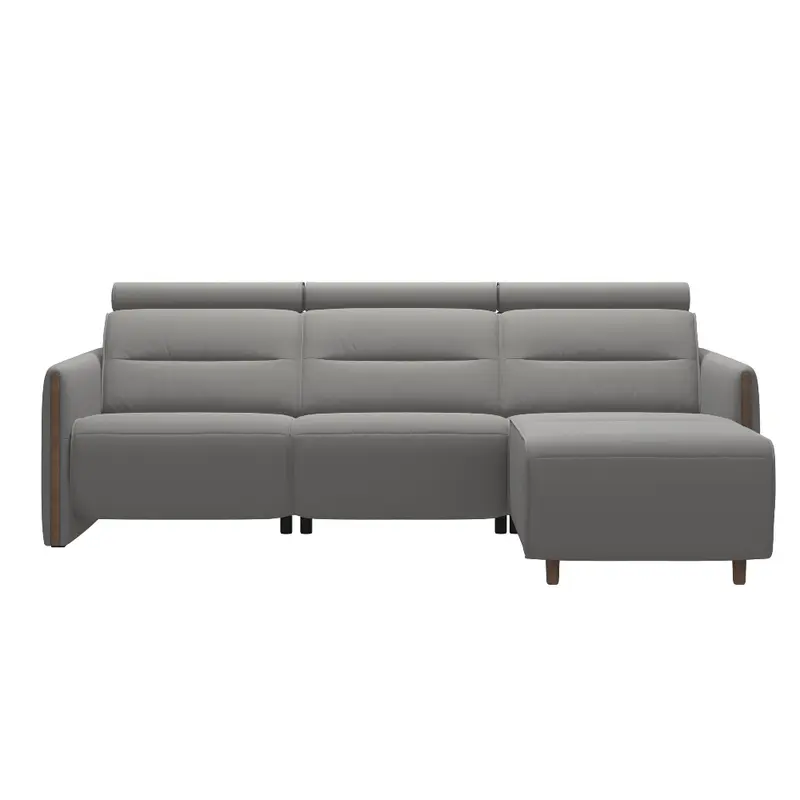 Sofá chaiselongue (L) con Long Seat modelo EMILY Stressless® Power™ Brazo Madera piel Paloma