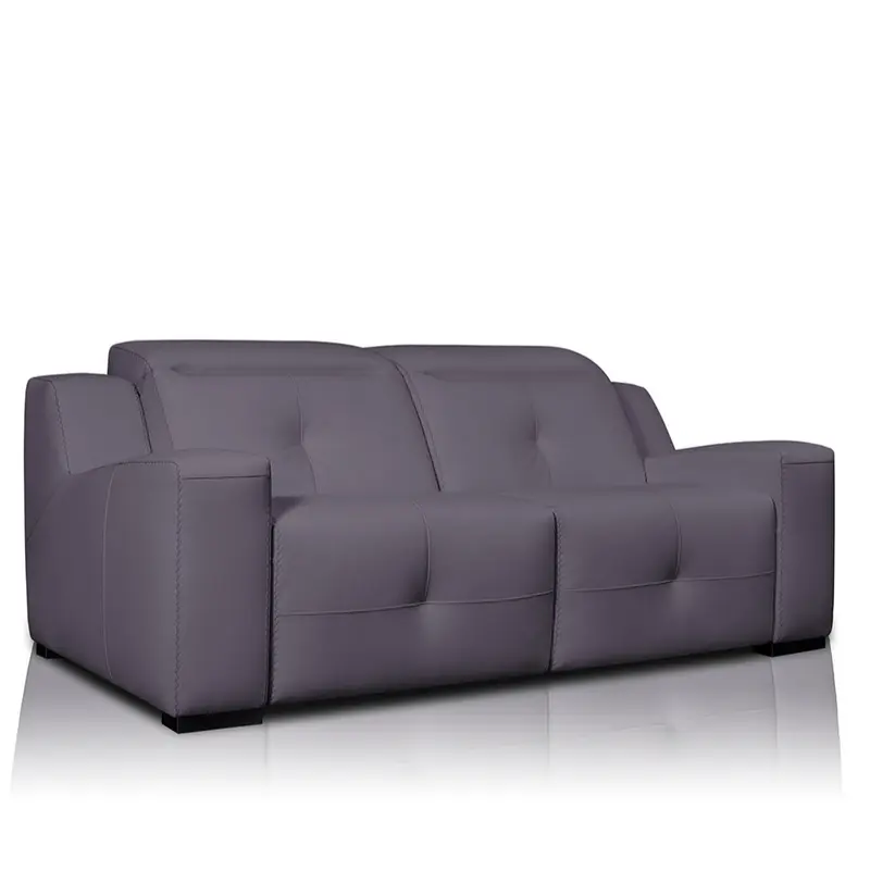 Sofá con relax modelo TRESOR en piel color blanco