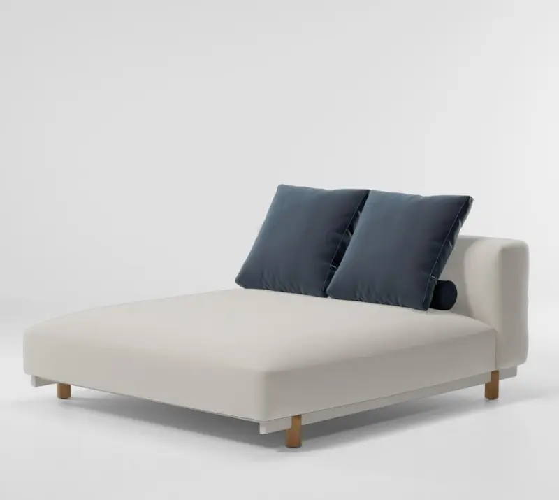 Sofá de exterior Double Chaise Lounge Molo | Pie de teca N00  | Estructura aluminio 04C