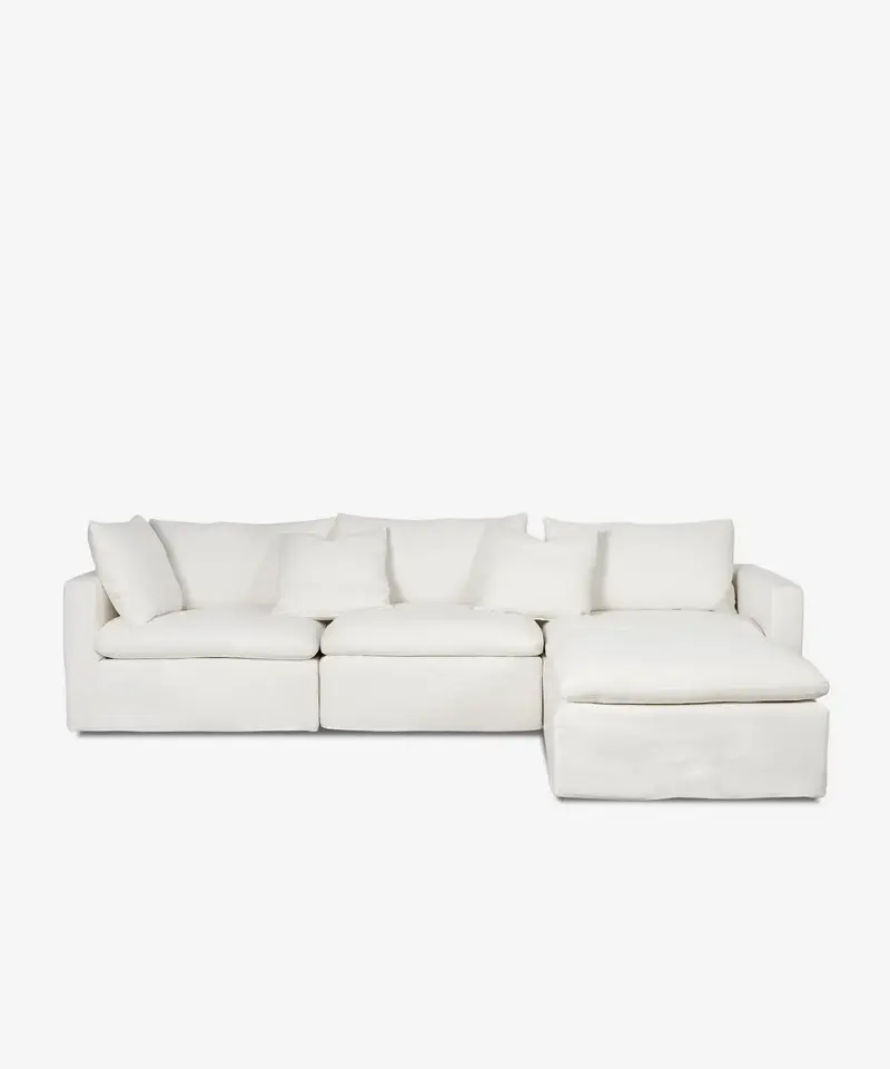 Sofá Modular Chaise Longue de Lino y Algodón 3 Plazas Stonem