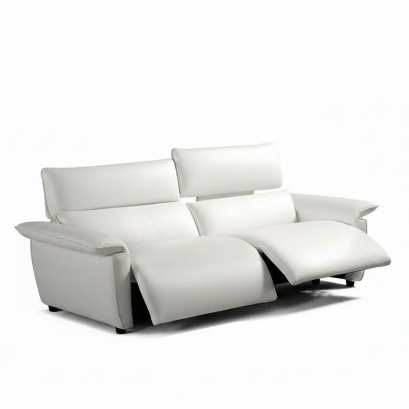 Sofá relax modelo PUGLIA con cabezal eléctrico ajustable en piel