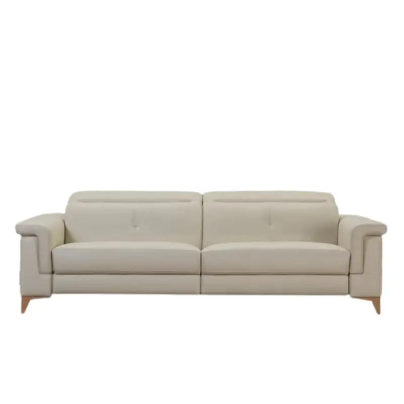 Sofa Relax modelo VICTORIA  tapizado en piel con pata de madera