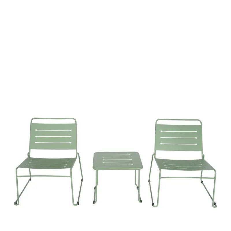 Solena - Conjunto de jardín para 2 personas en acero tratado