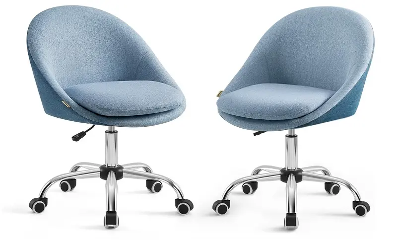SONGMICS Silla de Oficina en Casa Juego de 2, Altura Ajustable, Acolchada con Espuma