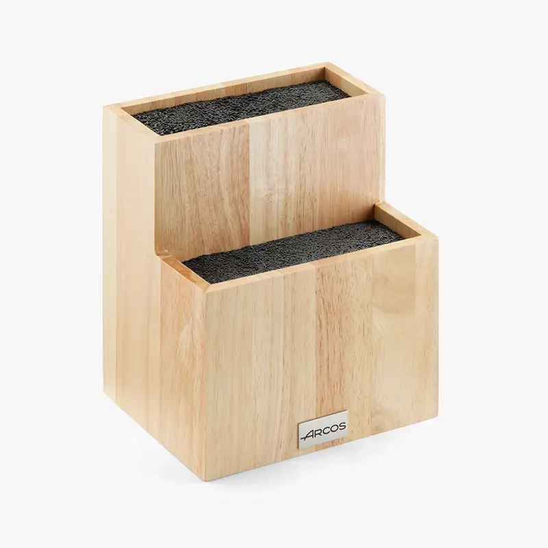 Soporte dos alturas madera de caucho 225 x 185 x 150 mm