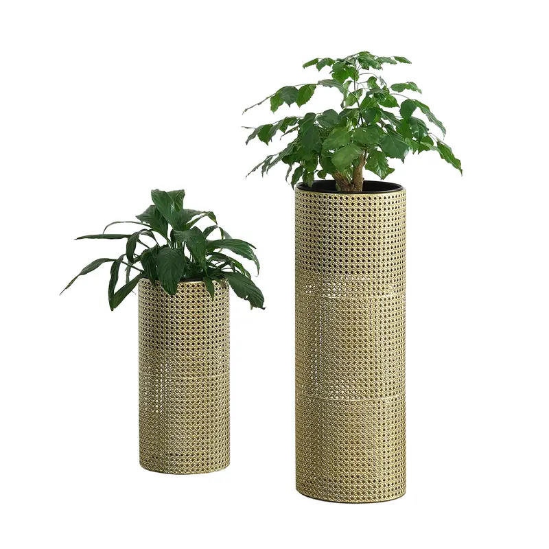 Soporte para flores Lieja Juego de 2 Negro/Dorado en.casa
