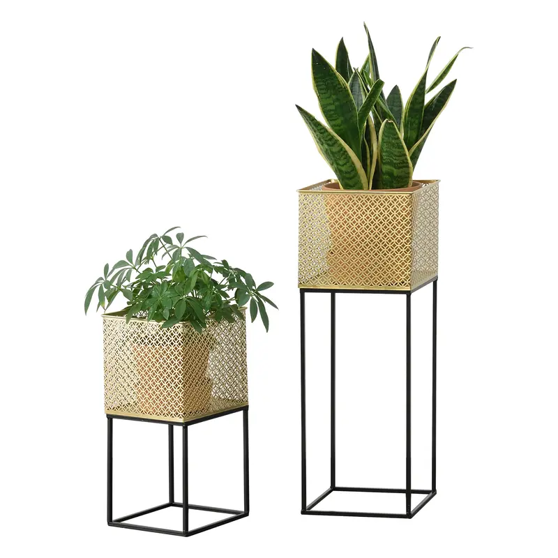 Soporte para plantas Juprelle juego de 2 dorado-negro en.casa