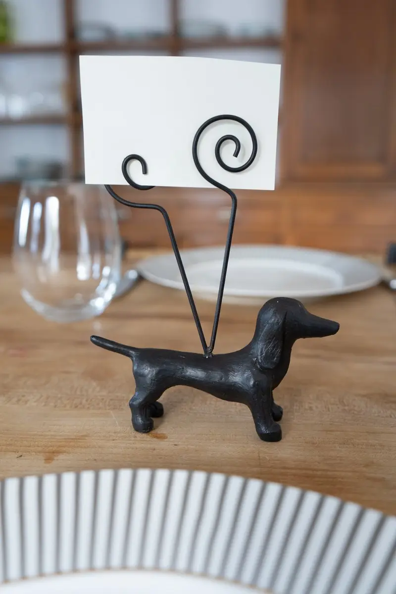 Soporte Para Tarjetas Con Diseño De Teckel