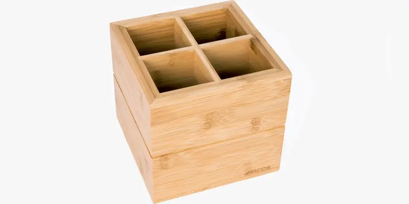 Soporte utensilios de bambú 150 x 160 x 160 mm