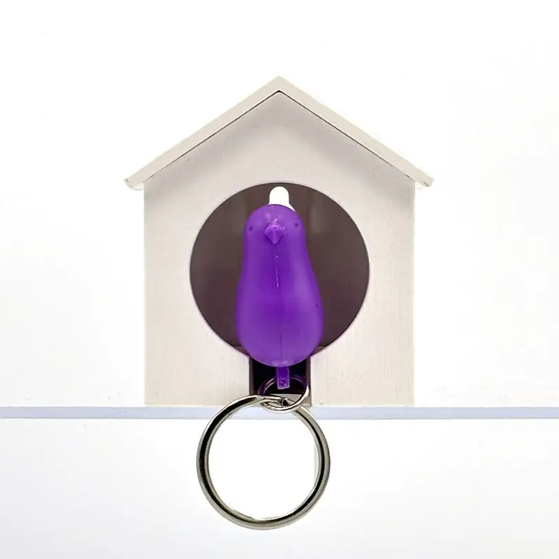 Sparrow Keyring White - Purple