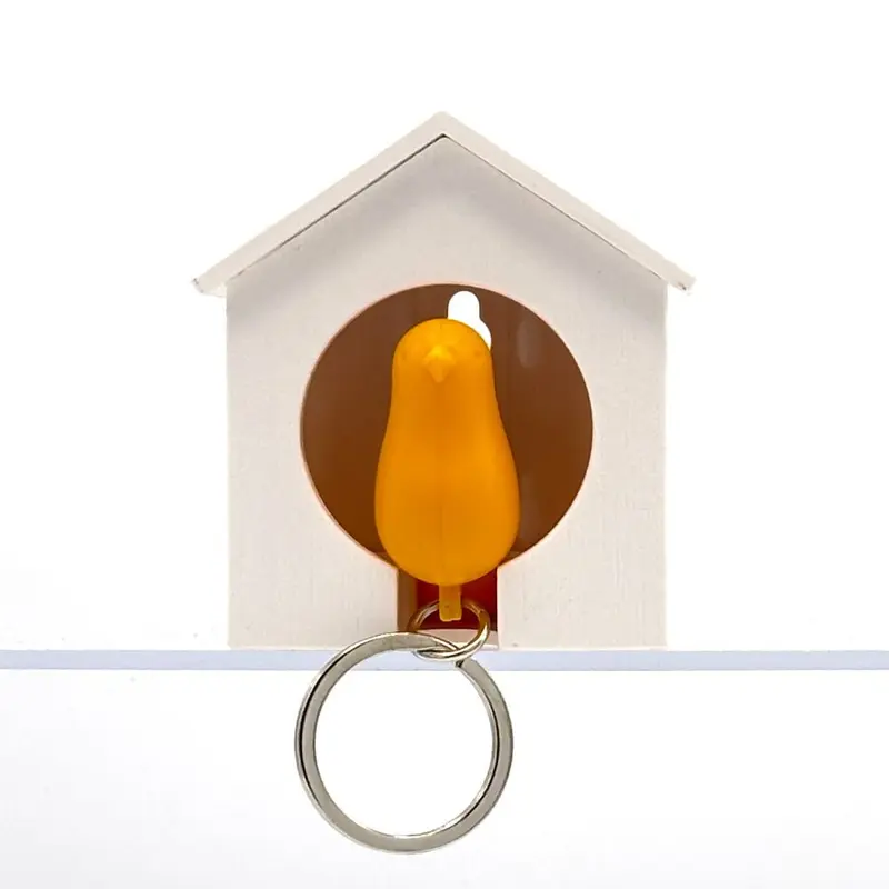 Sparrow Keyring White - Yellow