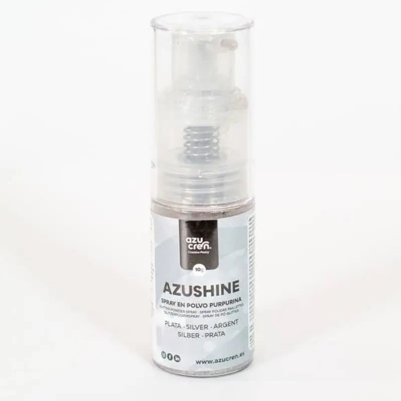 SPRAY EN POLVO PURPURINA PLATA AZUSHINE 10GR
