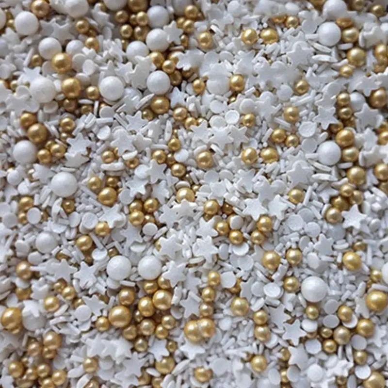 SPRINKLES BLANCO-ORO AZUCREN BOTE 90 GRAMOS