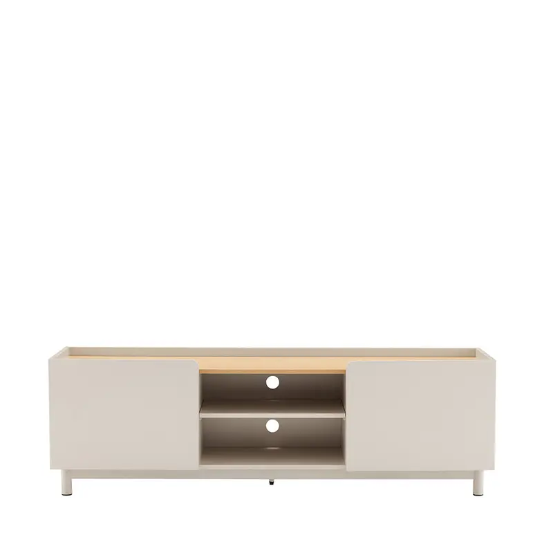 Stanley - Mueble TV de 2 puertas en madera y metal L160cm
