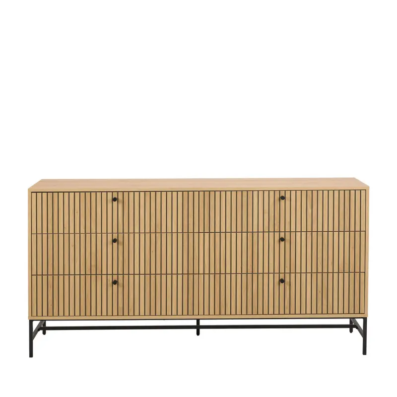 Storo - Cómoda de 6 cajones de madera L157,9 cm