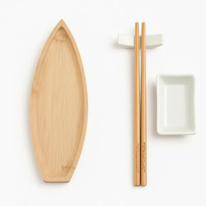 SUSHI SET 8 BAMBU CERAMICA 5X5X2 NATURAL