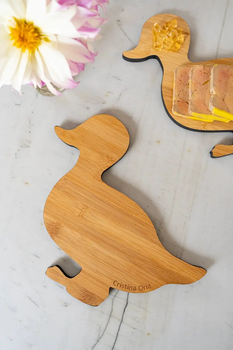 Tabla Co Con Diseño De Pato De Madera De Bambú