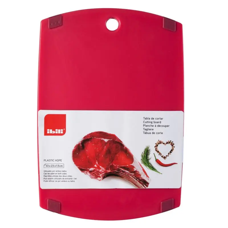 TABLA DE CORTE 33X23X1,5CM ROJA IBILI