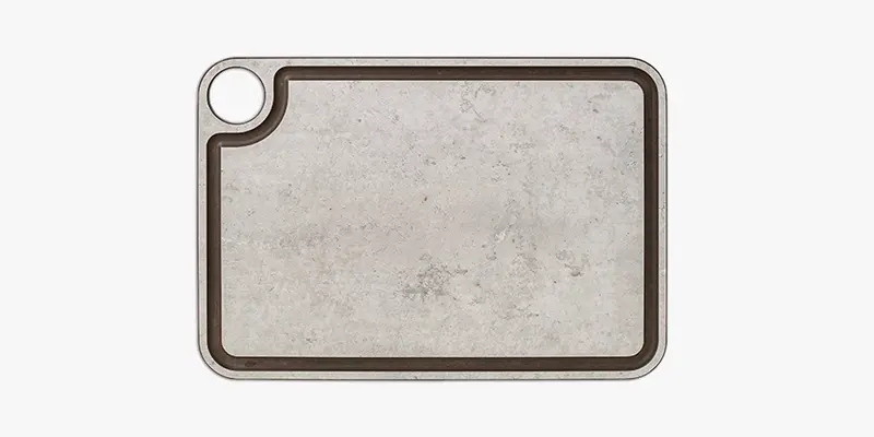 Tabla de corte gris con canal y colgador 330 x 230 mm