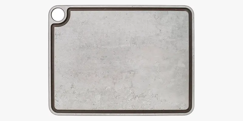 Tabla de corte gris con canal y colgador 427 x 327 mm
