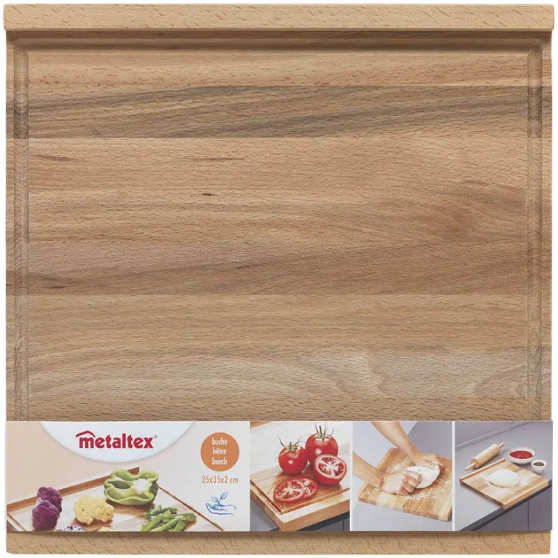 TABLA DE CORTE REVERSIBLE MADERA 35X35X2CM METALTEX
