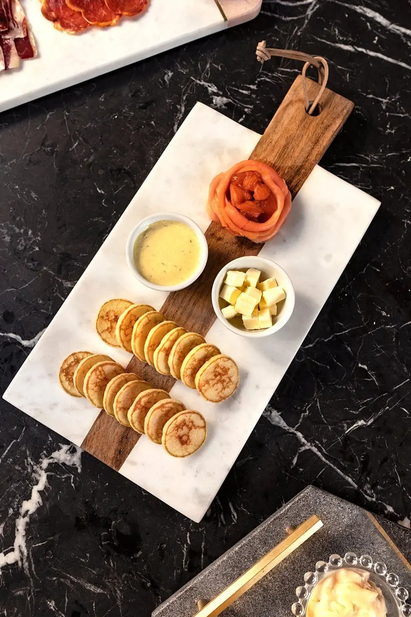 Tabla De Mármol Rectangular Con Mango De Madera Co