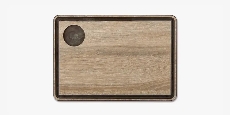 Tabla salsera marrón para servir con canal 330 x 230 mm