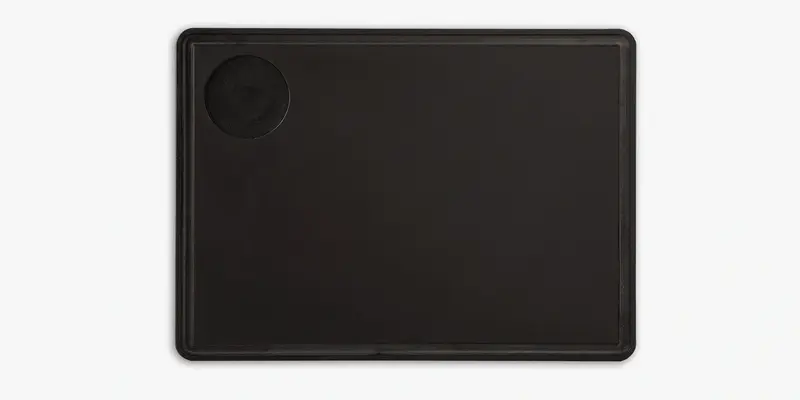 Tabla salsera negra con canal 330 x 230 mm