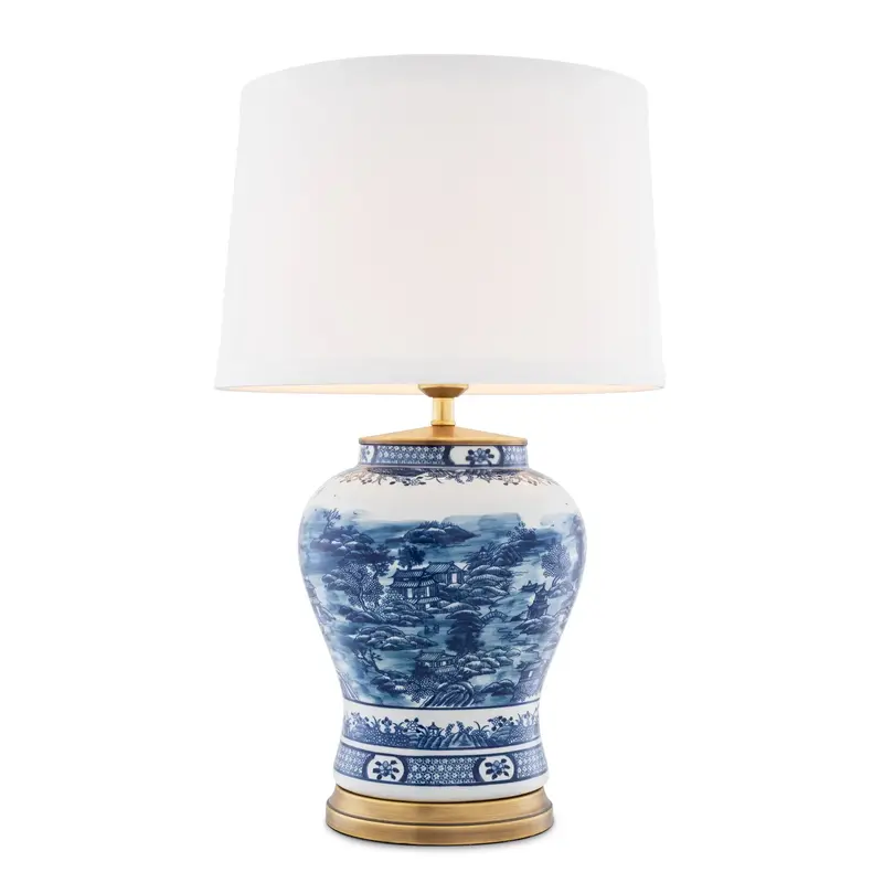 Table Lamp Chinese Blue