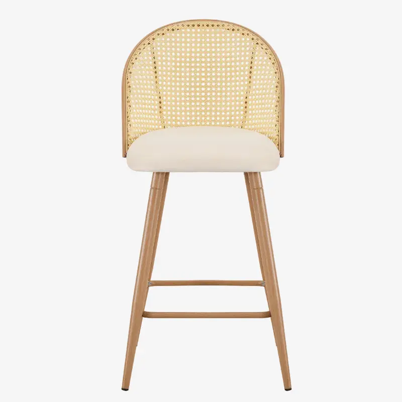 Taburete bistró ratán asiento tapizado Muler Natural 65cms - Liquidación